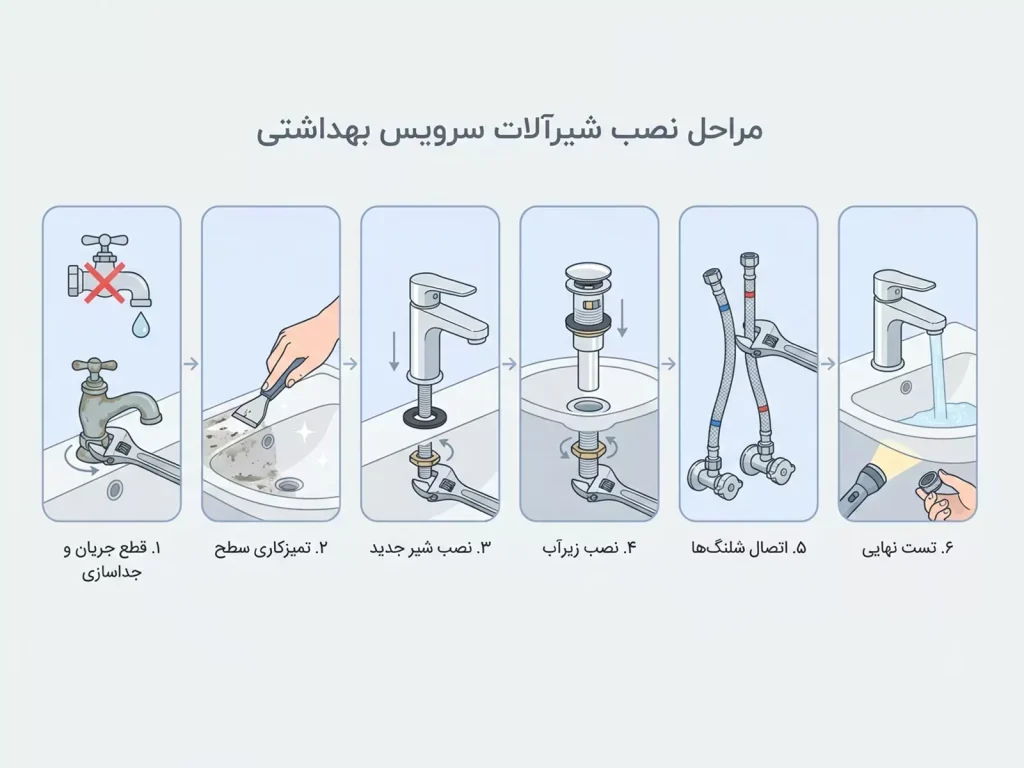 مراحل نصب شیرآلات